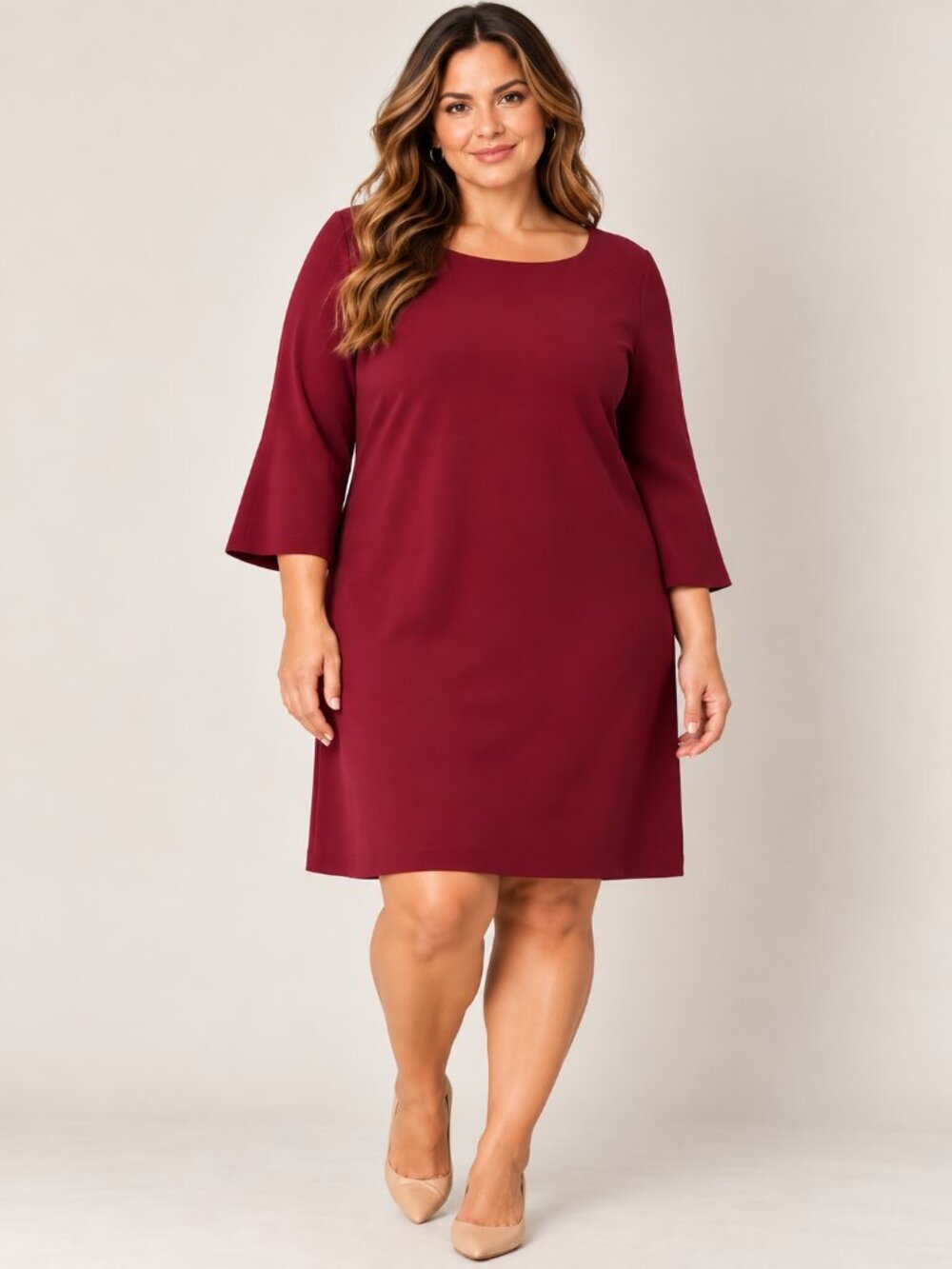 Lafayette 148 New York XXL Burgundy Shift Dress Quiet Luxury Minimalist